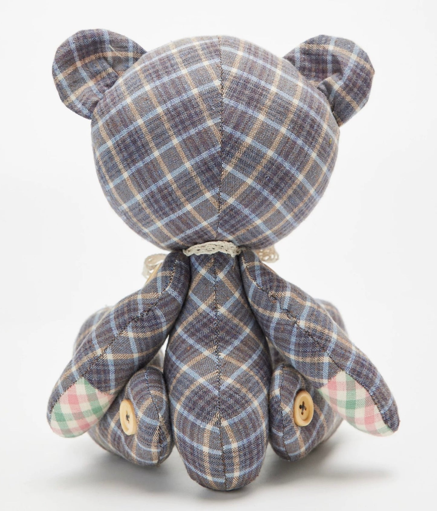 ๐งธ Handmade Vintage Plaid Teddy Bear