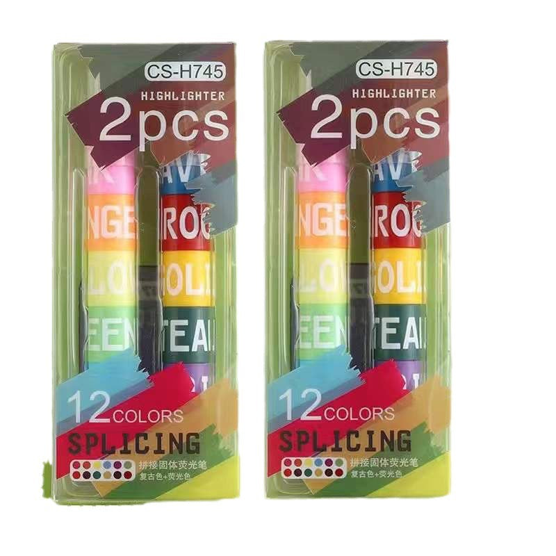 12-color highligher crayons