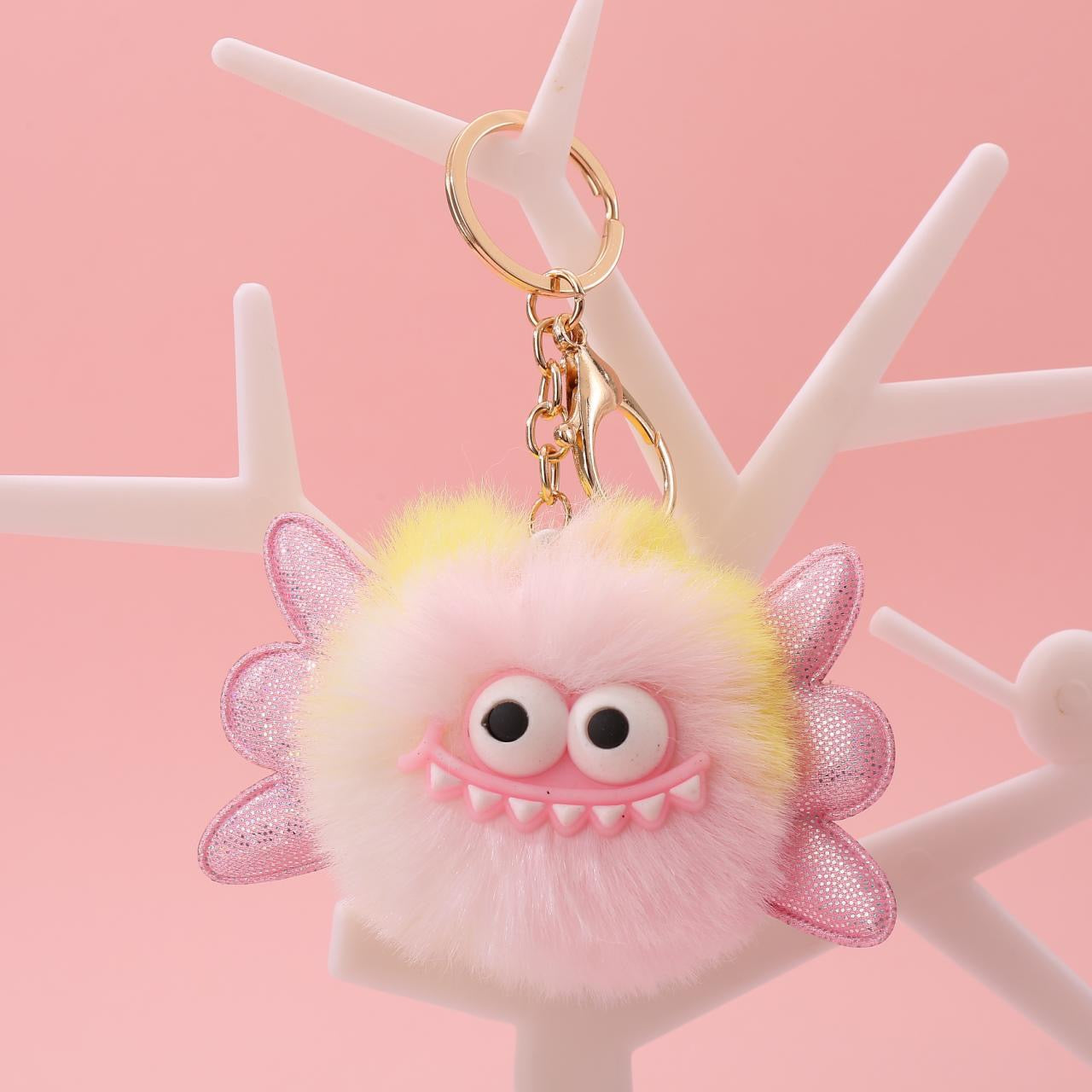 👾Fluffy Monster Keychain