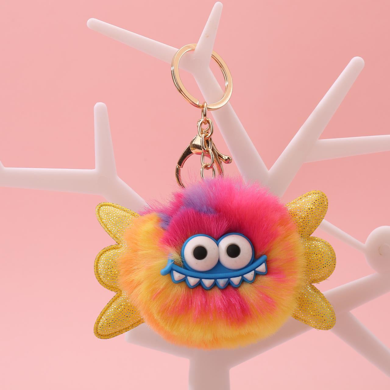 👾Fluffy Monster Keychain