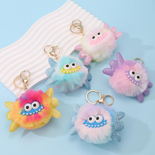 👾Fluffy Monster Keychain