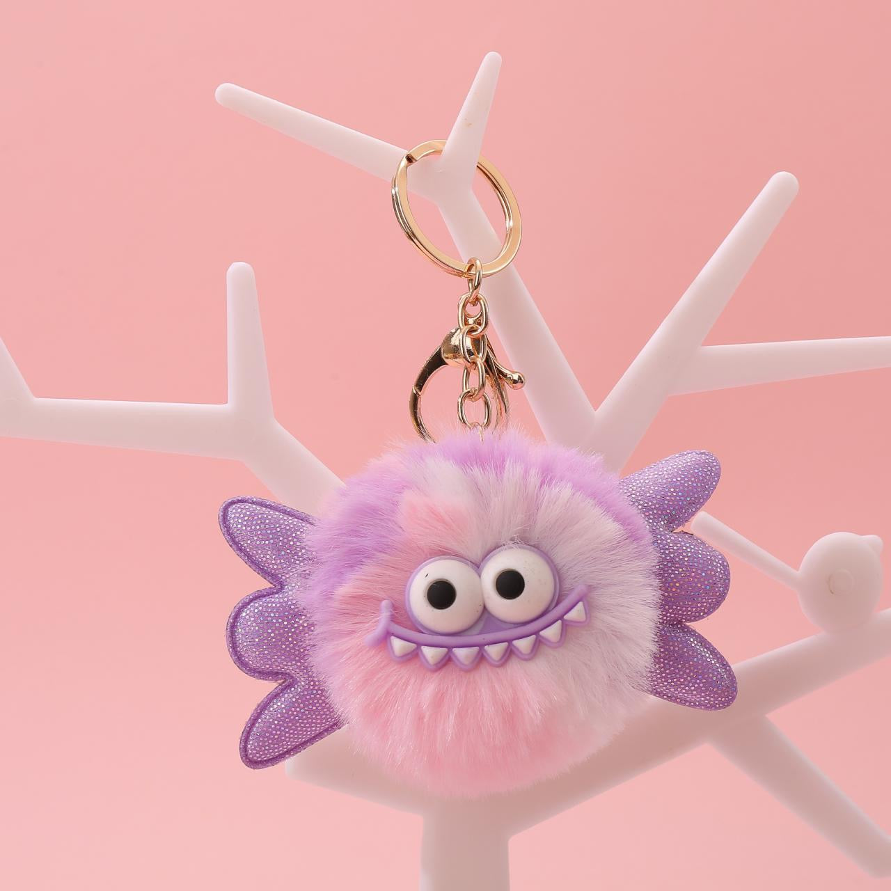 👾Fluffy Monster Keychain