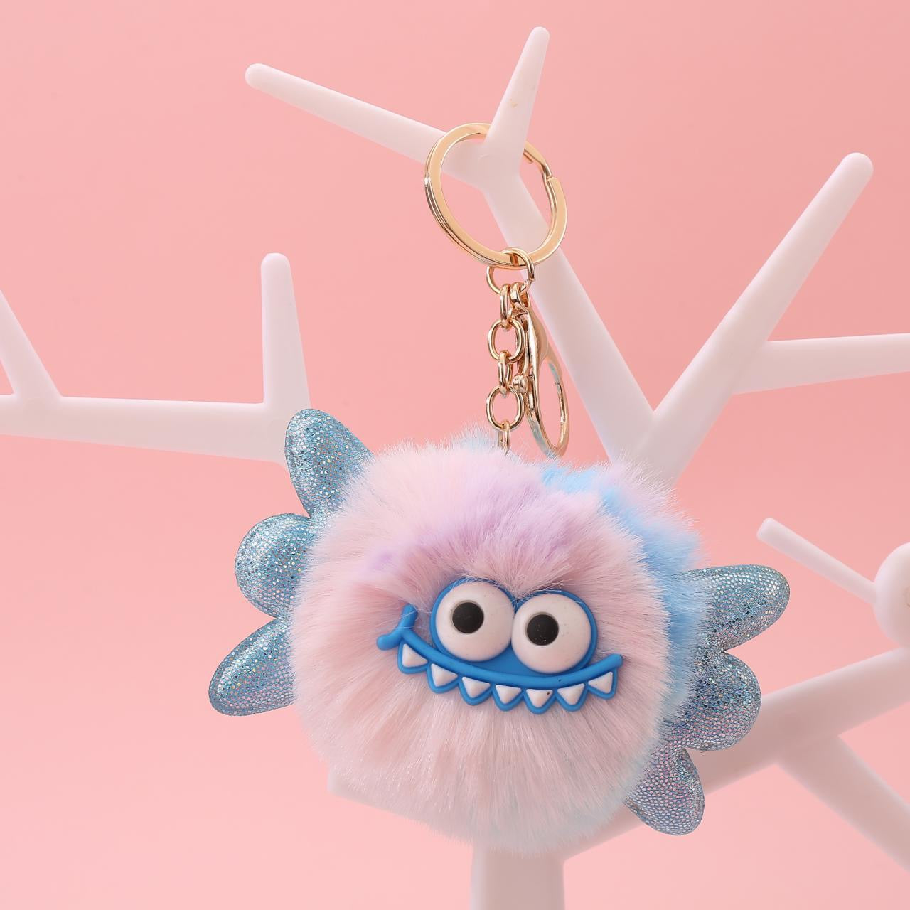 👾Fluffy Monster Keychain