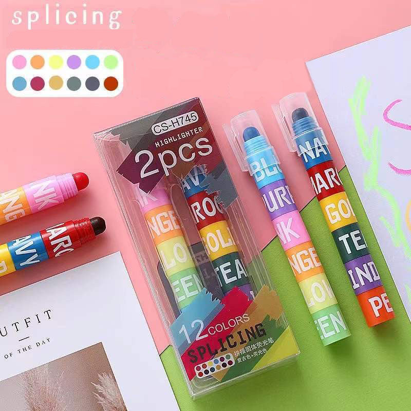 12-color highligher crayons