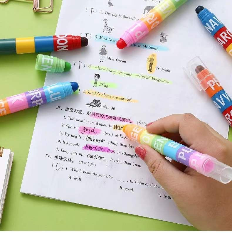 12-color highligher crayons