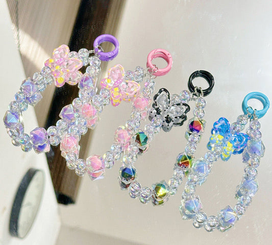 🦋 Elegant Beaded Butterfly Keychain