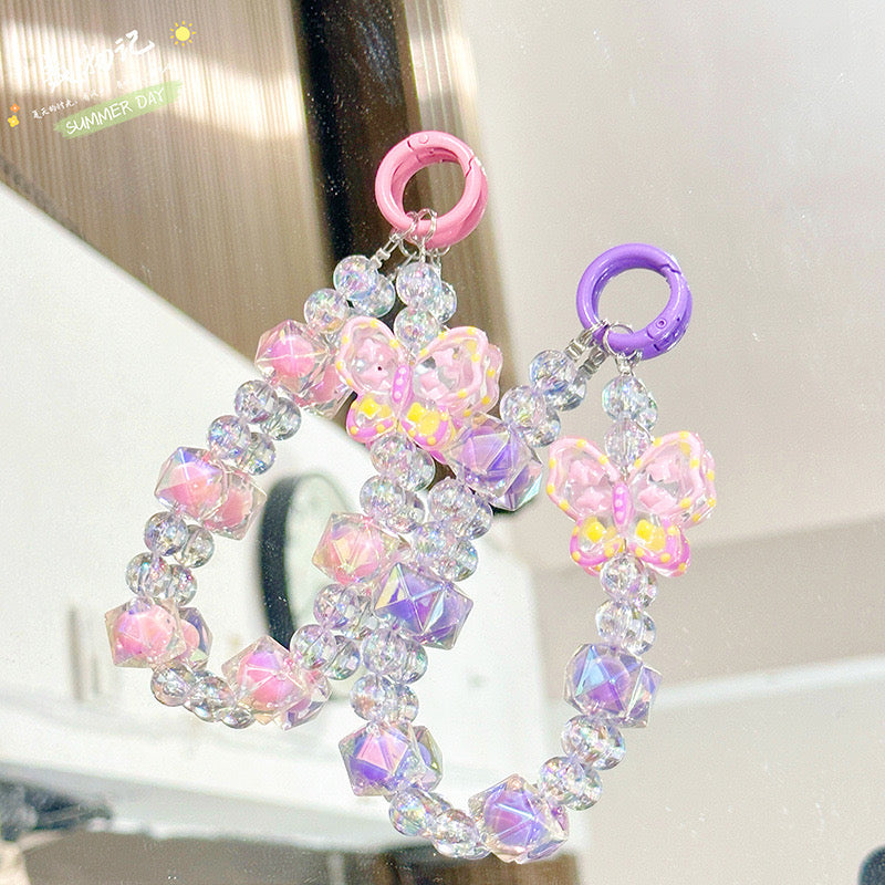 🦋 Elegant Beaded Butterfly Keychain