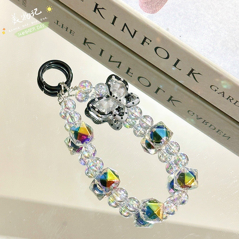 🦋 Elegant Beaded Butterfly Keychain