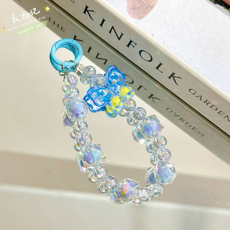 🦋 Elegant Beaded Butterfly Keychain