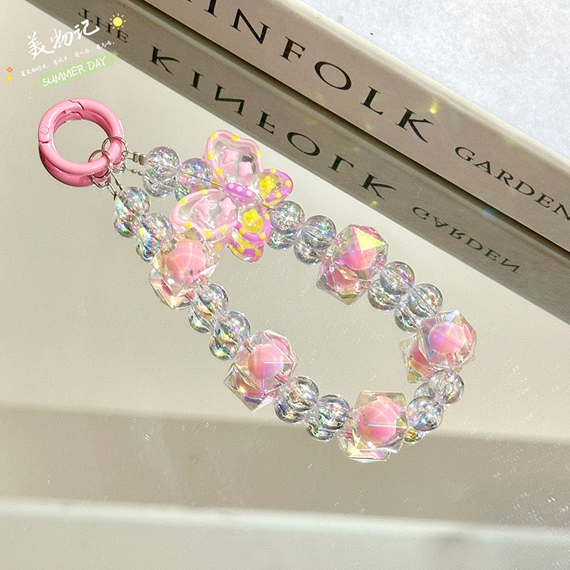 🦋 Elegant Beaded Butterfly Keychain