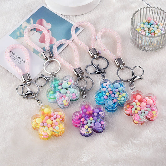 🌸 Glittery Flower Keychain