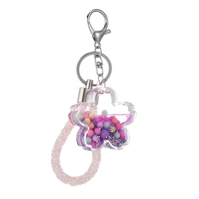 🌸 Glittery Flower Keychain